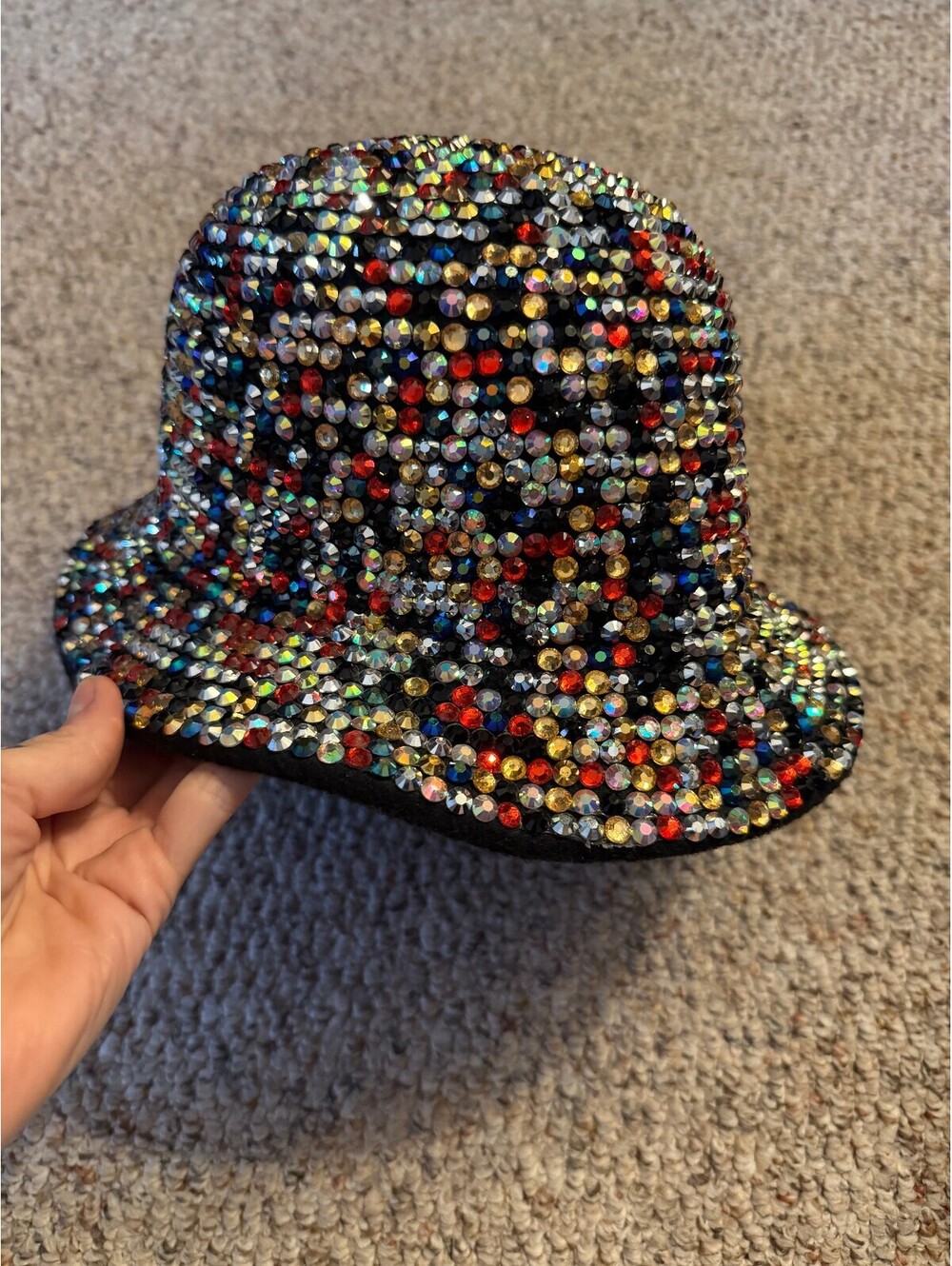 Natasha jeweled bucket hat w/Swarovski crystals